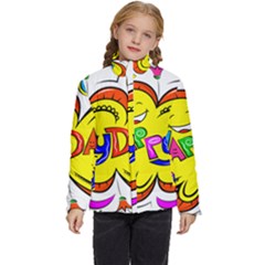 Happy Happiness Child Smile Joy Kids  Puffer Bubble Jacket Coat by Celenk