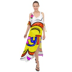 Happy Happiness Child Smile Joy Maxi Chiffon Cover Up Dress by Celenk