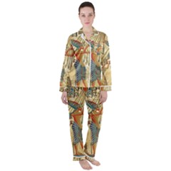 Egyptian Man Sun God Ra Amun Women s Long Sleeve Satin Pajamas Set	 by Celenk