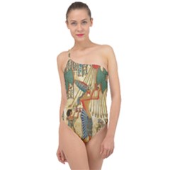 Egyptian Man Sun God Ra Amun Classic One Shoulder Swimsuit by Celenk