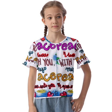 Christian Christianity Religion Kids  Cuff Sleeve Scrunch Bottom Tee by Celenk