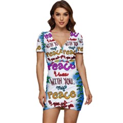 Christian Christianity Religion Low Cut Cap Sleeve Mini Dress by Celenk