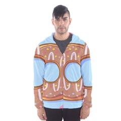 Dessert Food Donut Sweet Decor Chocolate Bread Men s Hooded Windbreaker by Uceng