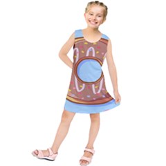 Dessert Food Donut Sweet Decor Chocolate Bread Kids  Tunic Dress by Uceng