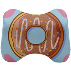 Dessert Food Donut Sweet Decor Chocolate Bread Head Support Cushion by Uceng
