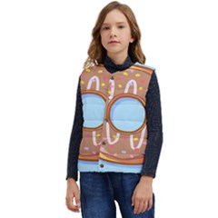 Dessert Food Donut Sweet Decor Chocolate Bread Kid s Short Button Up Puffer Vest	 by Uceng
