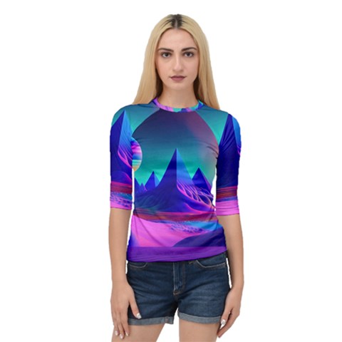 Fantasy Universe Art Wallpaper Artwork Quarter Sleeve Raglan Tee by Uceng