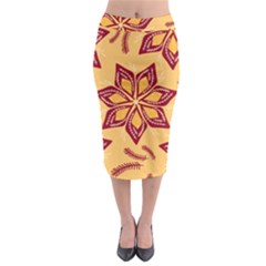 Flower Mandala Template Sketch Drawing Art Midi Pencil Skirt by Uceng