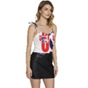 Usa Stars Fourth Of July Symbol America Usa Stars Flowy Camisole Tie Up Top View3