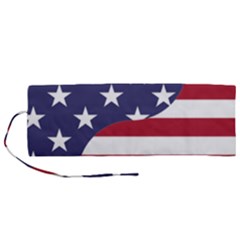 Yang Yin America Flag Abstract Art Asian Balance Roll Up Canvas Pencil Holder (m) by Wegoenart