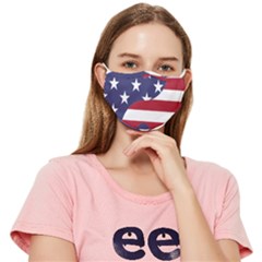 Yang Yin America Flag Abstract Art Asian Balance Fitted Cloth Face Mask (adult) by Wegoenart