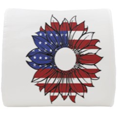 Us Flag Flower Sunshine Flag America Usa Seat Cushion by Wegoenart