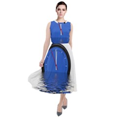 The Eleventh Hour Clock Time Catastrophe Round Neck Boho Dress by Wegoenart
