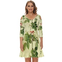 Roses-59 Shoulder Cut Out Zip Up Dress by nateshop