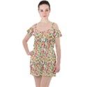 Vegetables Ruffle Cut Out Chiffon Playsuit View1