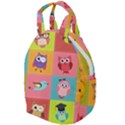 Owls Pattern Abstract Art Vector Cartoon Travel Backpacks View1