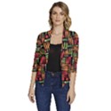 Vegetable Women s Draped Front 3/4 Sleeve Shawl Collar Jacket View1