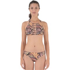 Colorful Background Artwork Pattern Floral Patterns Retro Paisley Perfectly Cut Out Bikini Set by Salman4z