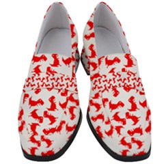 Lonely T-rex Dinosaur Dinosaur Game Pattern Women s Chunky Heel Loafers by Ravend