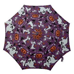 Pumpkin Ghost Witch Hat Halloween Sketch Holiday Hook Handle Umbrellas (large) by Ravend