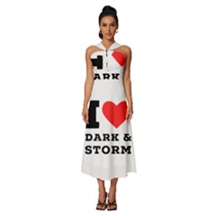 I Love Dark And Storm Sleeveless Cross Front Cocktail Midi Chiffon Dress by ilovewhateva