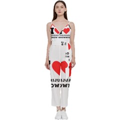 I Love Marijuana Brownie V-neck Spaghetti Strap Tie Front Jumpsuit by ilovewhateva