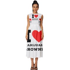 I Love Marijuana Brownie Sleeveless Round Neck Midi Dress by ilovewhateva