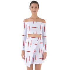 Pepper Off Shoulder Top With Skirt Set by SychEva