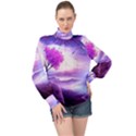 Fantasy World High Neck Long Sleeve Chiffon Top View1