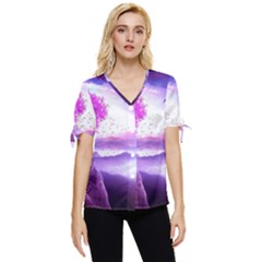 Fantasy World Bow Sleeve Button Up Top by Salman4z