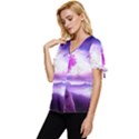 Fantasy World Bow Sleeve Button Up Top View2