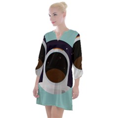 Astronaut Space Astronomy Universe Open Neck Shift Dress by Salman4z
