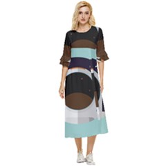 Astronaut Space Astronomy Universe Double Cuff Midi Dress by Salman4z