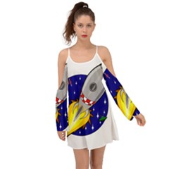 Rocket Ship Launch Vehicle Moon Boho Dress by Salman4z