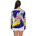 Rocket Ship Launch Vehicle Moon Long Sleeve Boyleg Swimsuit View4