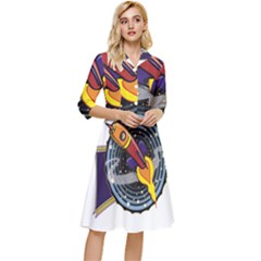 Rocket Space Clipart Illustrator Classy Knee Length Dress by Salman4z