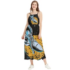 Astronaut Planet Space Science Boho Sleeveless Summer Dress by Salman4z