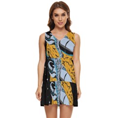 Astronaut Planet Space Science Tiered Sleeveless Mini Dress by Salman4z
