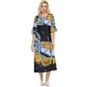 Astronaut Planet Space Science Double Cuff Midi Dress View1