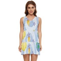 Science Fiction Outer Space Tiered Sleeveless Mini Dress by Salman4z