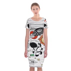 Astronaut Drawing Planet Classic Short Sleeve Midi Dress by Salman4z