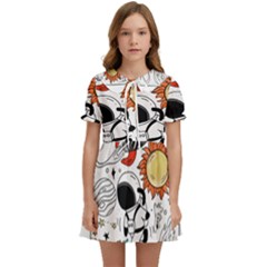 Astronaut Drawing Planet Kids  Sweet Collar Dress by Salman4z