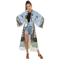 Rocket Shuttle Spaceship Science Maxi Kimono by Salman4z