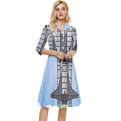 Rocket Shuttle Spaceship Science Classy Knee Length Dress by Salman4z