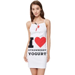 I Love Strawberry Yogurt Summer Tie Front Dress by ilovewhateva