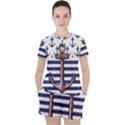 Anchor Background Design Women s Tee and Shorts Set View1