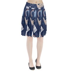 Colorful Cute Cat Seamless Pattern Pleated Skirt by Salman4z