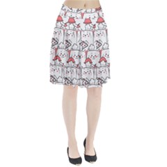 Cute Cat Chef Cooking Seamless Pattern Cartoon Pleated Skirt by Salman4z