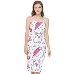 Cute Animal Seamless Pattern Kawaii Doodle Style Bodycon Cross Back Summer Dress by Salman4z