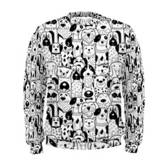 Seamless-pattern-with-black-white-doodle-dogs Men s Sweatshirt by Salman4z